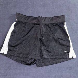 Nike Women's Black Shorts with White Stripes